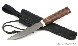 Knife Yakut 1 steel H12MF handle Karelian birch (brown)
