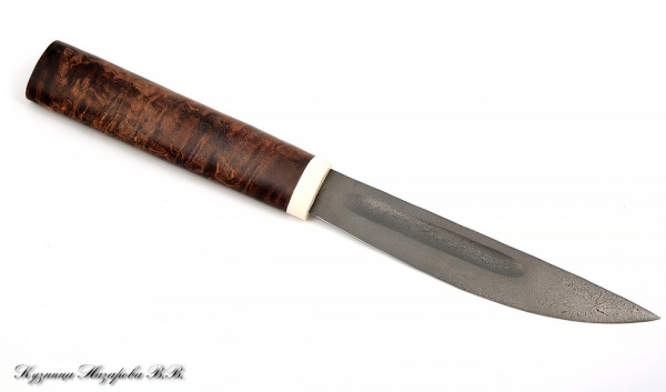 Knife Yakut 1 steel H12MF handle Karelian birch (brown)