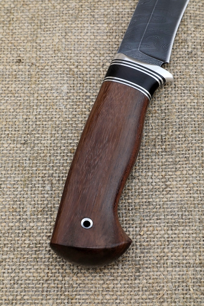 Knife Monitor Lizard Damascus handle rosewood black hornbeam