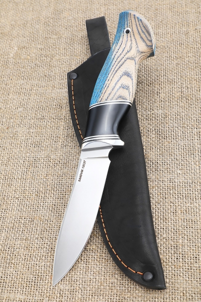 Нож Фокс Sandvik рукоять ясень стабилизированный синий акрил черный
