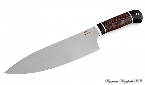 Кухонный нож Шеф №13 95х18 венге черный граб