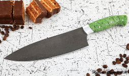 Knife Chef No. 13 steel H12MF handle acrylic green