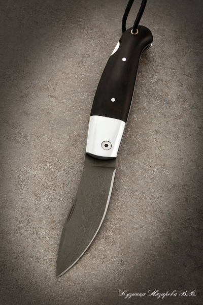 Нож складной Скат сталь Х12МФ накладки черный граб
