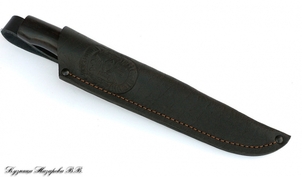 The knife of the Fink Sapper Damascus black hornbeam