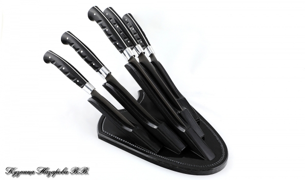 Stand with a set of knives acrylic black