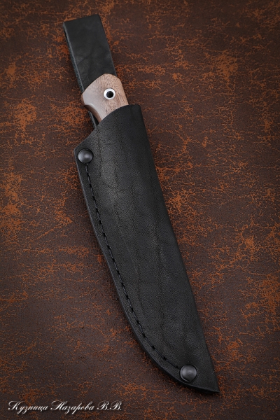 Нож Малыш-1, Х12МФ, рукоять карельская береза коричневая, акрил красный