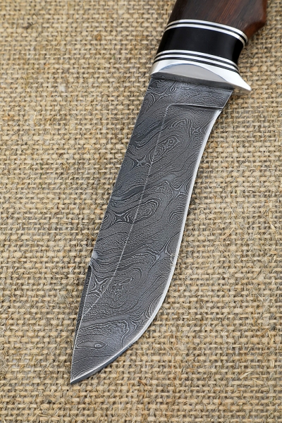 Knife Gyrfalcon Damascus handle black hornbeam rosewood