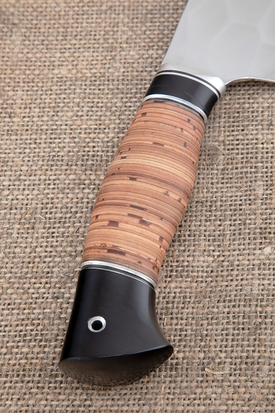 Knife Chef No. 13 steel 95X18 stone, birch bark handle