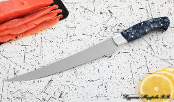 Knife Chef No. 7 steel 95h18 handle acrylic blue