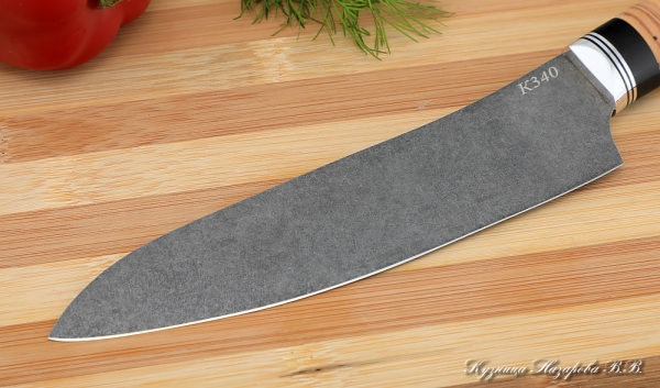 Knife Chef No. 10 steel K340 handle birch bark black hornbeam