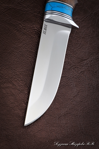 Golden Eagle knife Elmax Karelian birch brown acrylic