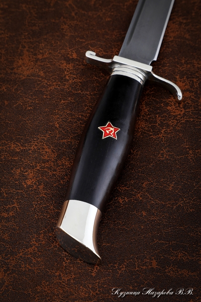 Replica of the Fink NKVD H12MF black hornbeam nickel silver with a red star