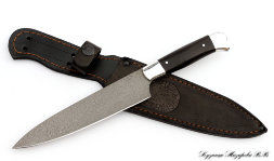 Нож Шеф-Повар малый х12мф черный граб дюраль