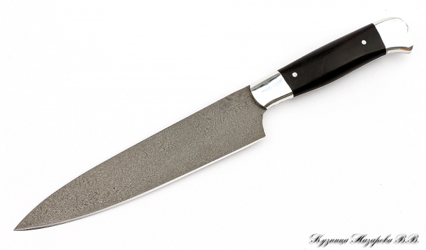 Chef Knife small H12MF black hornbeam duralumin