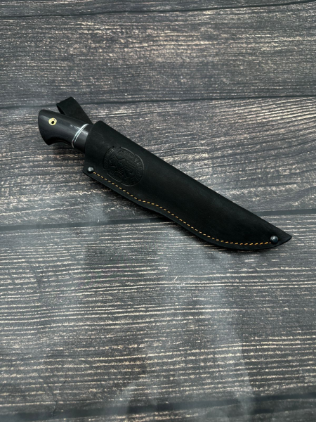 Нож Странник КН-01 рукоять черный граб гибрид стабилизированной карельской березы и акрил белый (РАСПРОДАЖА)