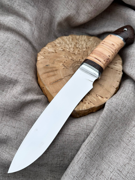 Нож "Медведь" сталь х12мф,  рукоять береста (распродажа) 