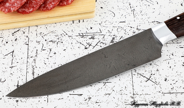 Кухонный нож Шеф № 9 сталь Х12МФ рукоять дюраль венге
