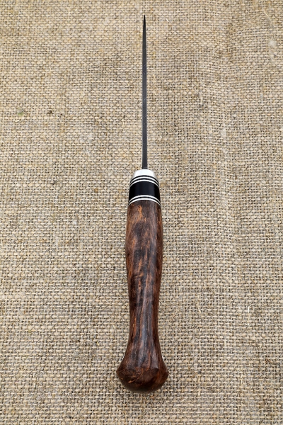Knife Taiga Damascus handle black hornbeam Karelian birch brown