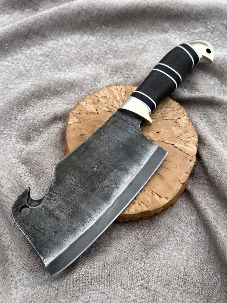 Нож Тяпка № 4  сталь х12мф,  рукоять венге и черный граб (распродажа) 