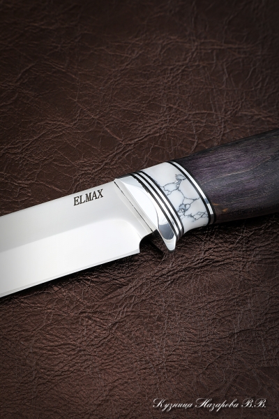 Knife Gadfly ELMAX Karelian birch purple acrylic