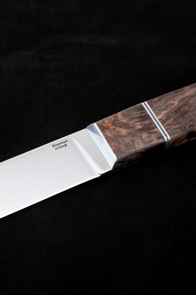 Knife Karachaevsky bichak (bychak) H12MF Karelian birch brown