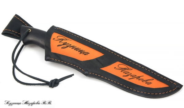 Нож Засапожный сталь кованая Х12МФ - сатин рукоять черный граб 