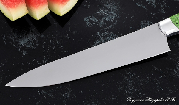 Knife Chef No. 14 steel 95h18 handle acrylic green