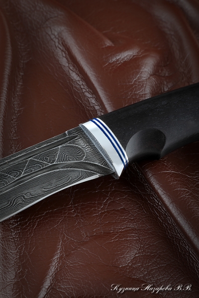 Knife Gyrfalcon Damascus stone black hornbeam