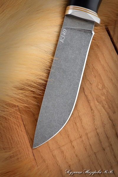 Knife Taiga steel K340 Karelian birch green black hornbeam