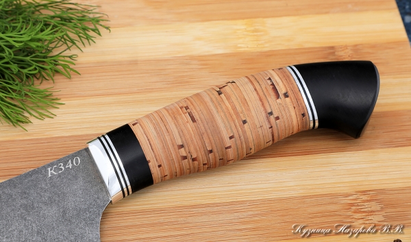 Knife Chef No. 8 steel K340 handle birch bark black hornbeam