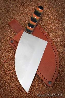 Сербский нож цельнометаллический сталь кованая 95х18 микарта оранжевая