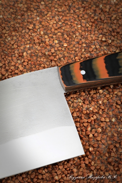 Сербский нож цельнометаллический сталь кованая 95х18 микарта оранжевая