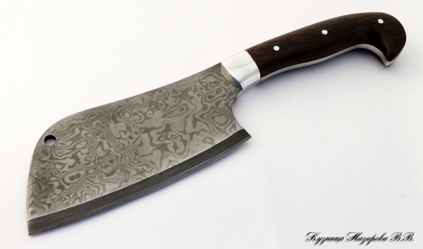 Small all-metal chopper damascus wenge