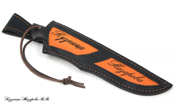 Нож Путник сталь кованая Х12МФ - сатин рукоять черный граб 