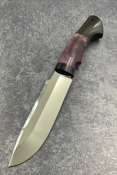 Нож "Спецназ" сталь х12мф, рукоять карельская береза фиолетовая и черный граб (распродажа)