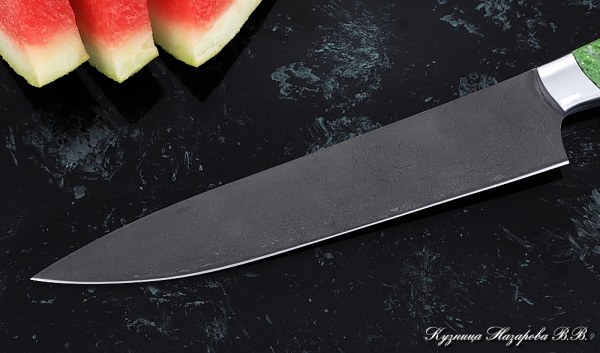 Knife Chef No. 14 steel H12MF handle acrylic green