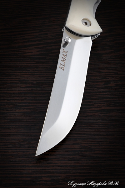 Folding Knife Korsak Steel Elmax Lining Acrylic White