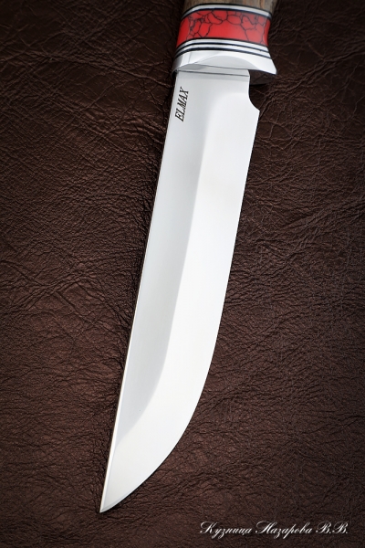 Knife Gadfly 2 Elmax Karelian birch brown acrylic