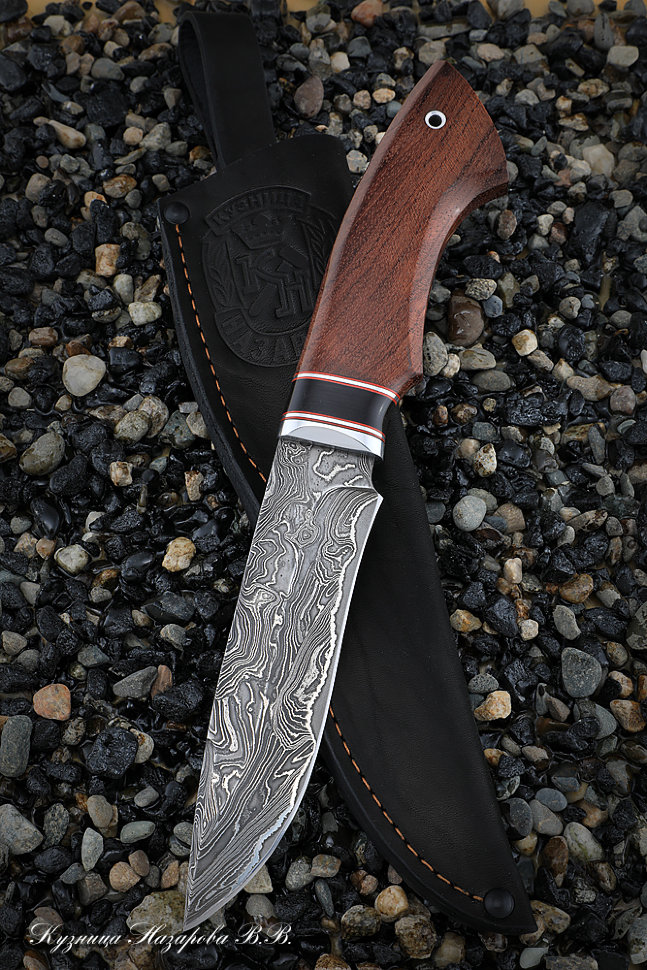 Knife Varan Damascus laminated bubinga black hornbeam