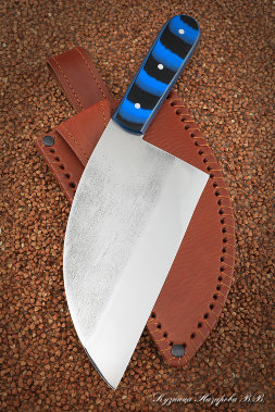 Serbian knife all-metal forged steel 95h18 mikarta blue