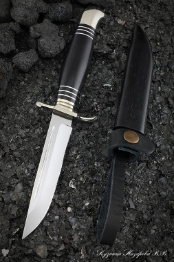 Replica of the Finnish awkward NKVD S390 nickel silver handle and scabbard black hornbeam