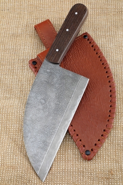 Serbian knife all-metal Damascus steel wenge handle