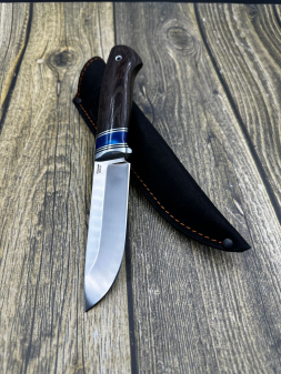 Wanderer knife 95x18 handle acrylic blue and African wenge wood (SALE)