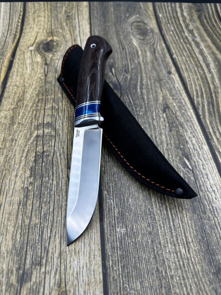 Нож Странник 95х18 рукоять акрил синий и  африканское дерево венге (РАСПРОДАЖА)