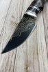 Нож Шкуросъёмный дамасская — наборная рукоять: карельская береза, черный граб