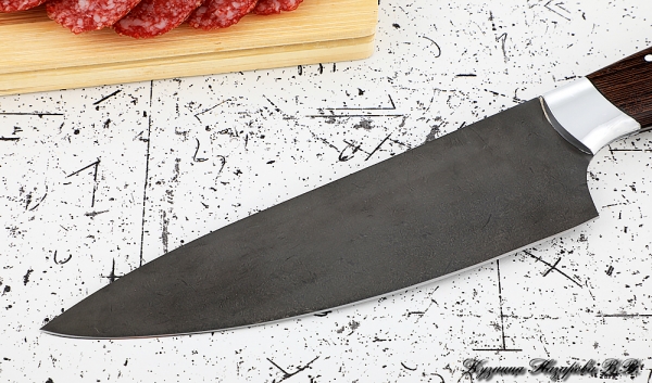 Кухонный нож Шеф № 12 сталь Х12МФ рукоять дюраль венге