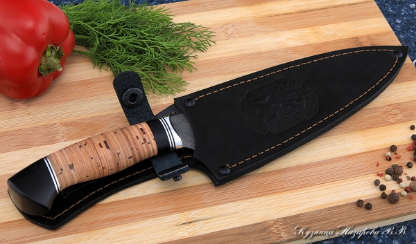 Knife Chef No. 12 steel K340 handle birch bark black hornbeam