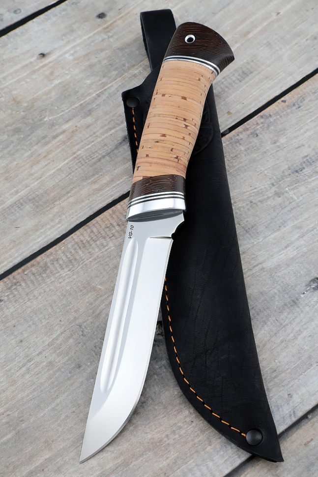 Нож разделочный "Боец" сталь VG-10 рукоять береста