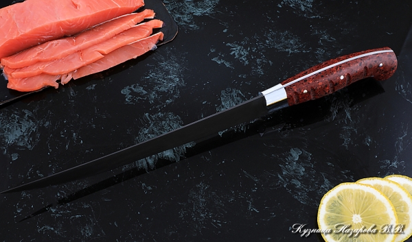 Knife Chef No. 7 steel H12MF handle acrylic red