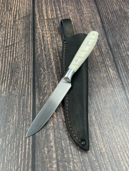 Chef vegetable knife steel 95x18 handle acrylic white (sale) Chef vegetable knife steel 95x18 handle acrylic white (sale)